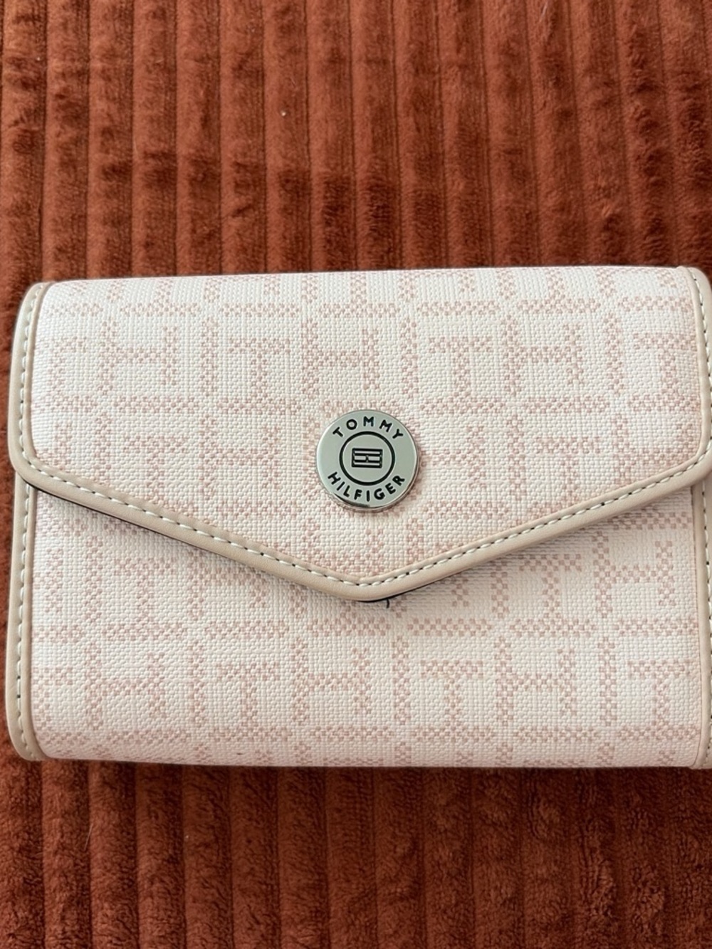 Tommy Hilfiger Light Pink Monogram Compact Wallet